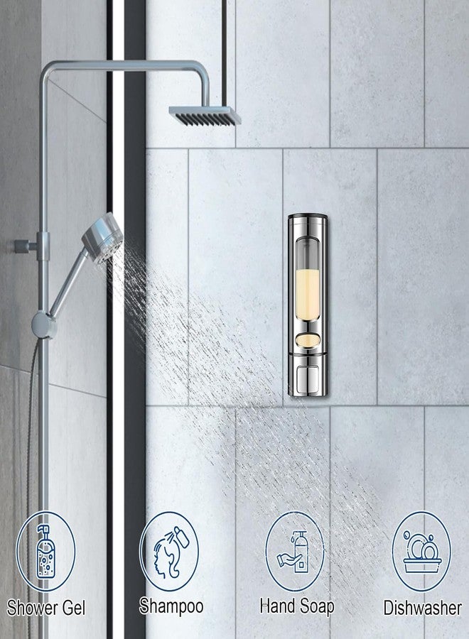 Metwin Wall Mounted Liquid Soap Dispenser for Bathroom & Kitchen - 400ml (Silver, Pack of 1) ABS Plastic Gel, Shampoo, Hand Wash & Sanitizer Dispenser - Ideal for Schools, Hotels, Home Use - Image 2